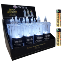 CORT ŚWIECA LED AKRYL18CM COOL WHITE 2419