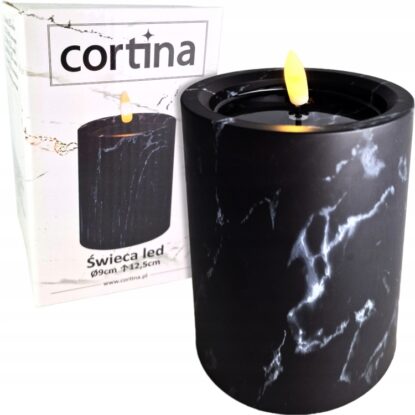 CORT ŚWIECA LED12,5/9 MARMUR-BLACK 6807