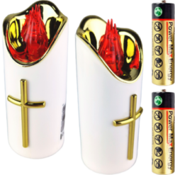 CORT ŚWIE LED RICO 12,5CM WHITE+GOLD RED 7866 P12