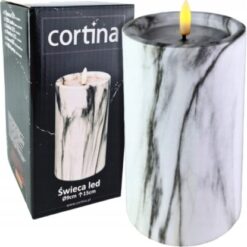 CORT ŚWIECA LED 15CM EFEKT MARMURU GREY 6838