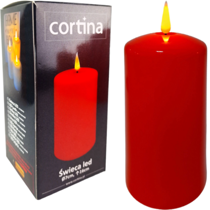 CORT ŚWIECA LED 7CMX16CM NA BAT.2XR6 RED 9419