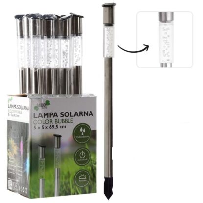 OGR.LAMPA SOLAR.COL.BUBBLE 5X5X69.5CM 6785