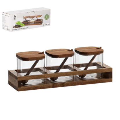 AGD KPL 3SŁOIK 400ML ZDREW. ŁYŻK I PODSTAW 0772