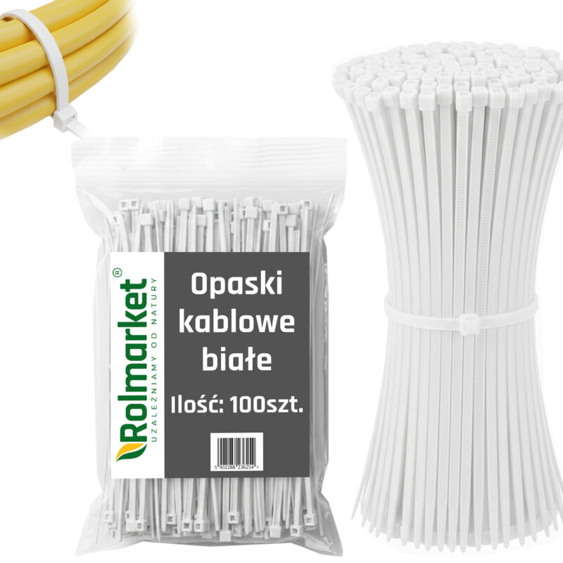 R TAŚMA KABLOWA 4,8X200BIAŁA 100SZT 9869