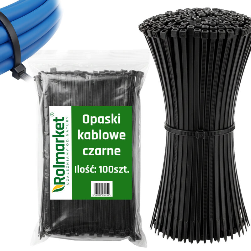 R Taśma kablowa 2,5x100 CZARNA 100SZT OKC2510R