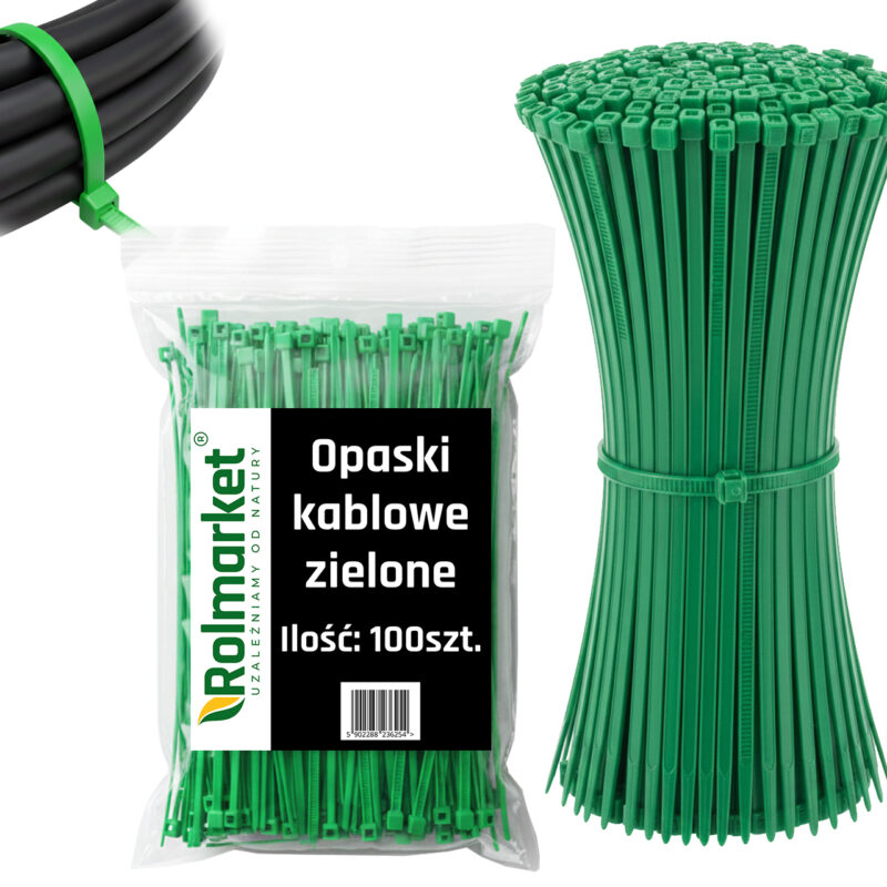R Taśma kablowa 3,6x100 ZIELONA 100SZT OKZ3610R
