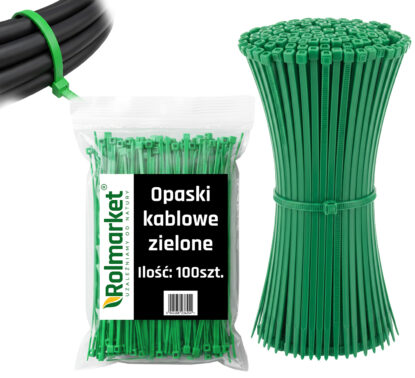 R Taśma kablowa 3,6x100 ZIELONA 100SZT OKZ3610R