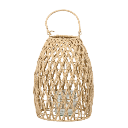 AGD LAMPION 27/35CM PLECIONY Z WKŁ.SZKL. NAT. 9531