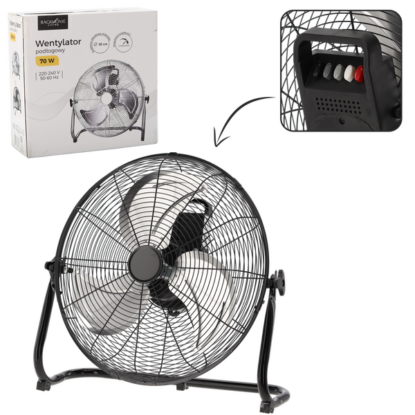 OGR WENTYLATOR PODŁOGOWY CZARNY 70W 8984